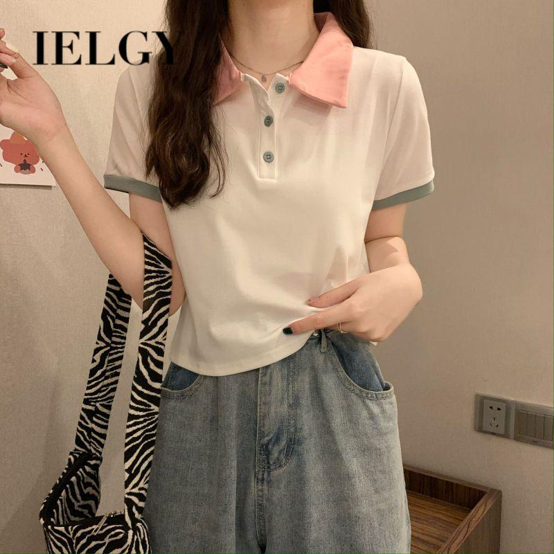 IELGY  Áo polo Ngắn Tay Thời Trang Dành Cho Nữ
