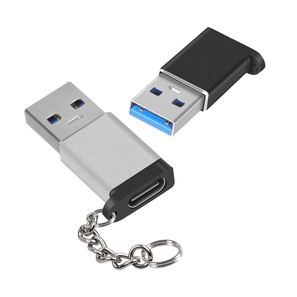 Bộ Chuyển Đổi Sạc Nhanh USB 3.0 TYPE C Có Móc Khóa Bằng Kim Loại Cho Điện Thoại Android / Laptop