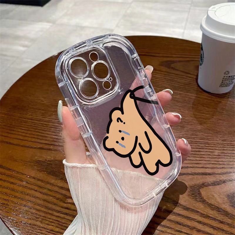 ✅Ốp Điện Thoại Mềm Trong Suốt Chống Sốc Hình Gấu Nâu Cho Iphone 13xs7 11 14 12 promax8pxr AJ7Z