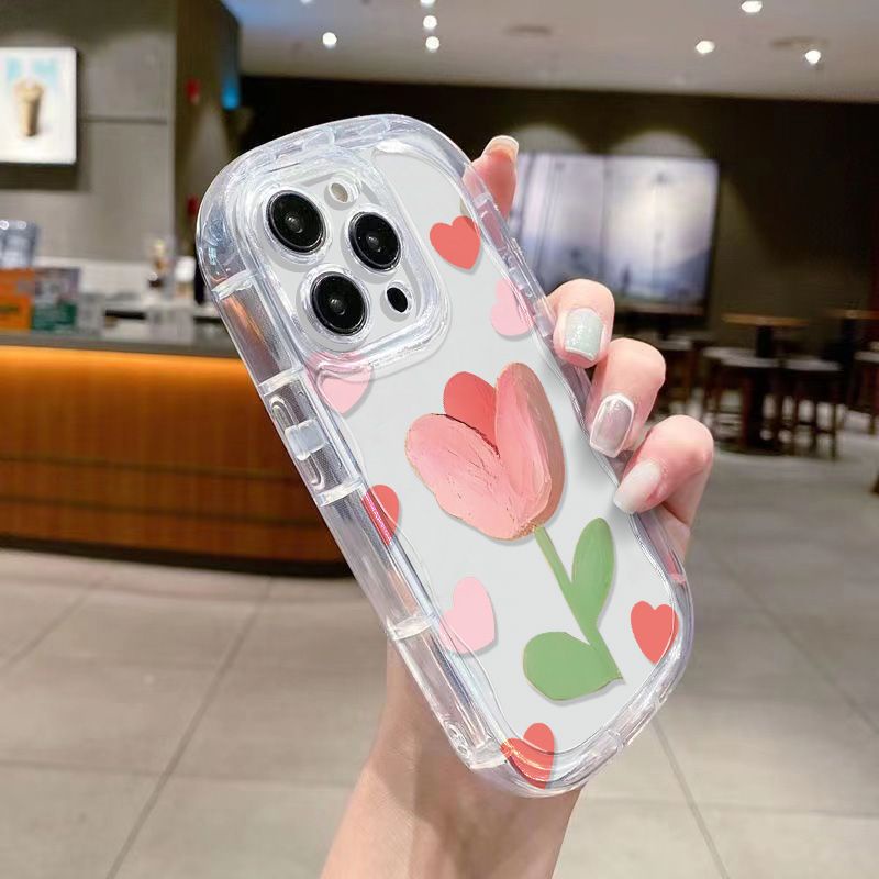 ✅Ốp Điện Thoại Mềm Trong Suốt Chống Sốc In Họa Tiết Hoa Tulip Cho Iphone xr / 1113Promax 14 128p7xs / / F7ZA