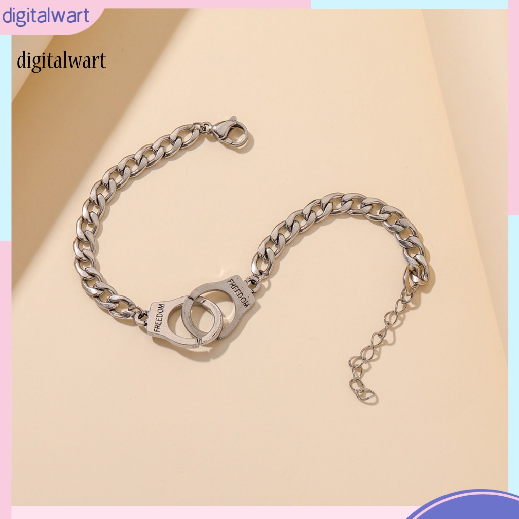 Kỹ Thuật Số| Vòng Tay Dây Xích Dày Dặn In Chữ Phong Cách Hip Hop Thời Trang Cho Cặp Đôi