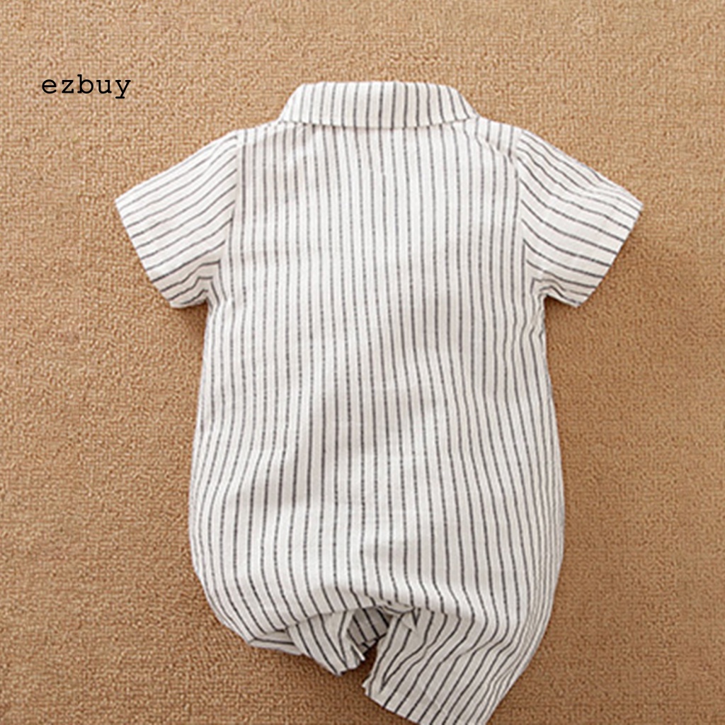 Bộ Đồ Ngủ Liền Thân Tay Ngắn Phong Cách Quý Ông Thời Trang Xuân Hè Cho Bé Sơ Sinh