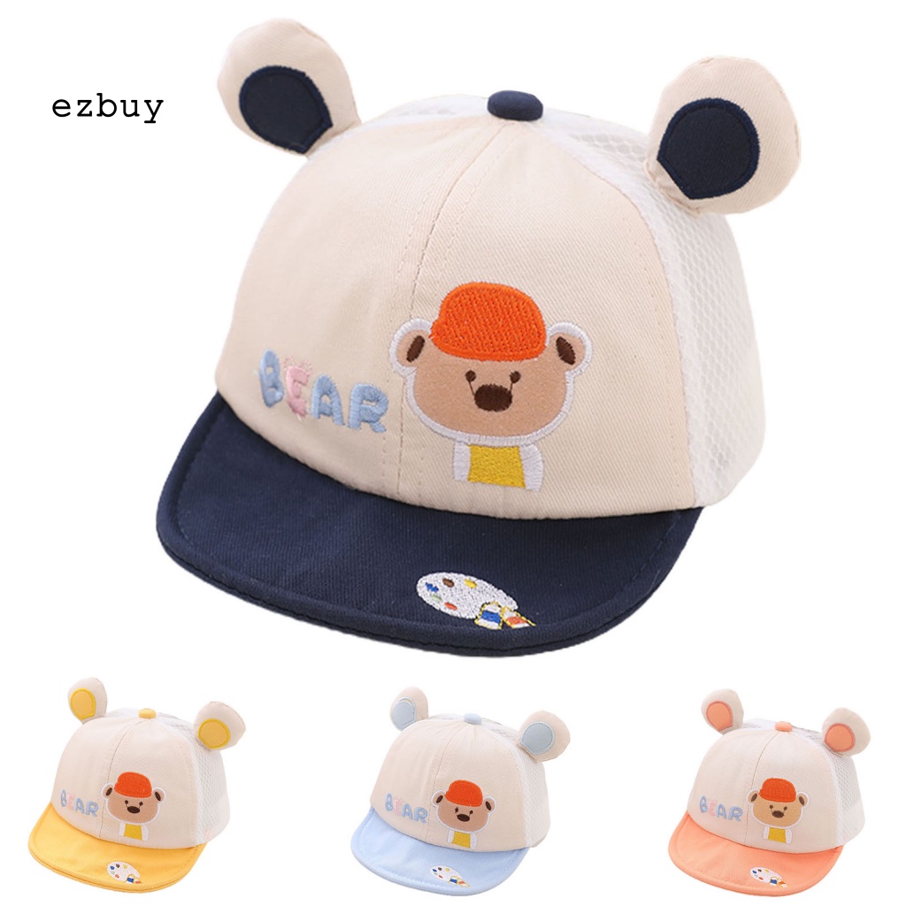 Mũ Lưỡi Trai Phối Lưới Họa Tiết Hoạt Hình In Chữ Thời Trang Mùa Hè Cho Bé