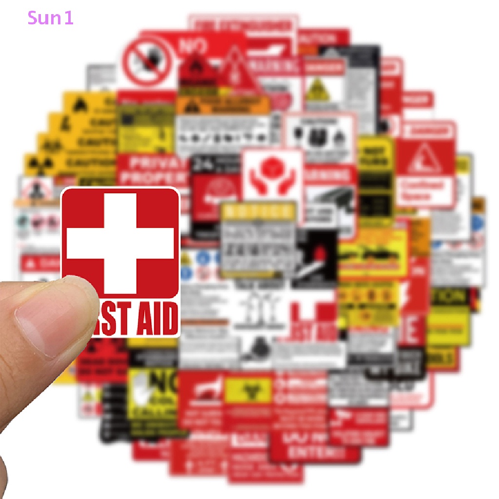 Set 75 Miếng Dán Cảnh Báo Nhắc Nhở Nhắc Nhở In Hình Biển Hiệu Trang Trí Laptop Hành Lý Sun1 &gt;