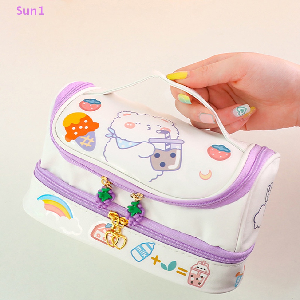 Sun1 &gt; Túi Đựng Bút Chì Sức Chứa Lớn 2 Lớp Tự Làm DIY Đáng Yêu Làm Quà Tặng Cho Nữ Sinh