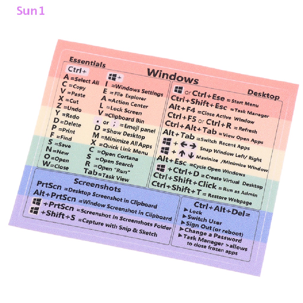 Sun1 > Sticker Dán Bàn Phím Cheat Cắt Ngắn Chống Nước Mưa Tốt