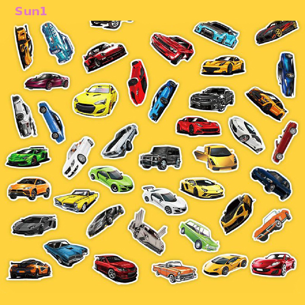 Set 50 Miếng Dán Graffiti Trang Trí Xe Hơi / Laptop / Ván Trượt / Va Li