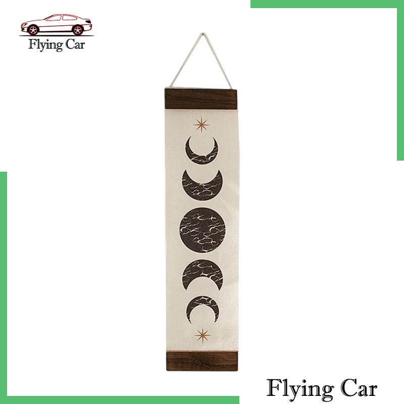 [Lzdjfmy2] Thảm Treo Tường Dọc In Hình Mặt Trăng Pha Lê Handmade Màu Đen Phong Cách Bohemian