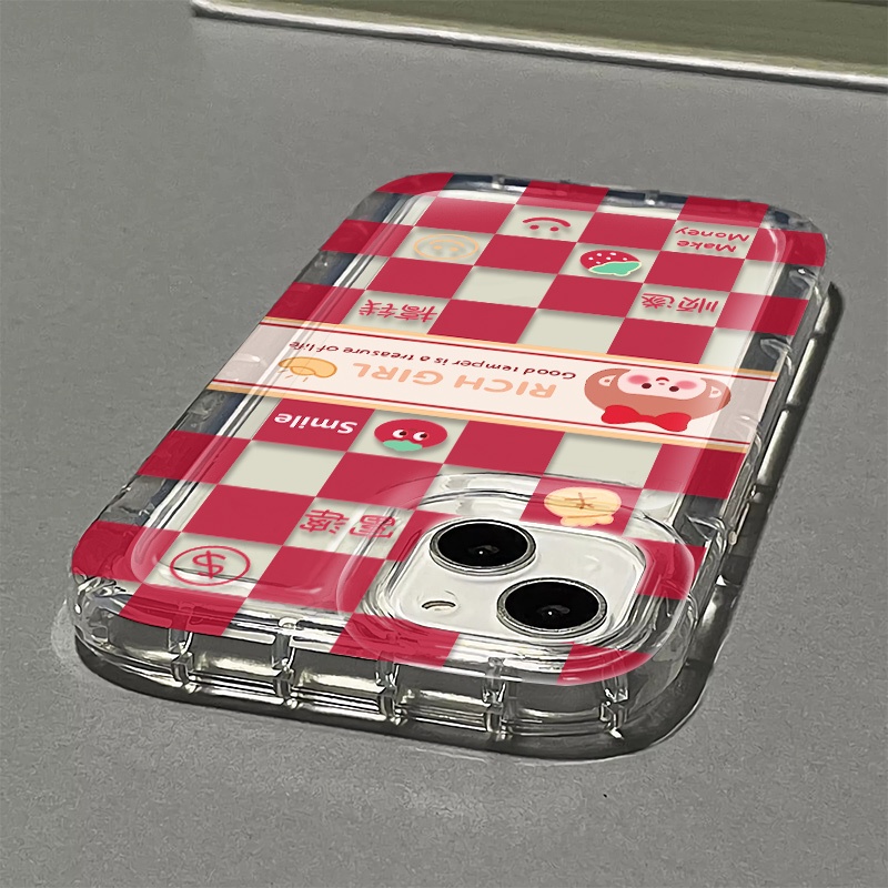 Ốp Điện Thoại Silicon TPU Mềm Trong Suốt Họa Tiết Ca Rô Dễ Thương Cho IPhone 14 13 12 11 Pro XS Max X XR 7 8 Plus