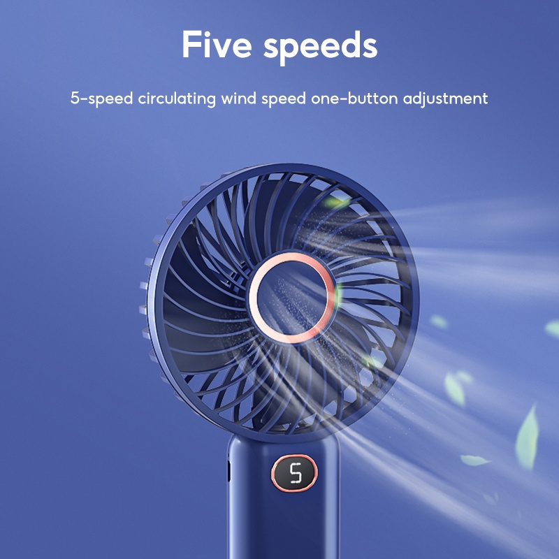 TBTIC Quạt Mini Cầm Tay Sạc USB 10000mAh Kèm Giá Đỡ Điện Thoại Tiện Dụng