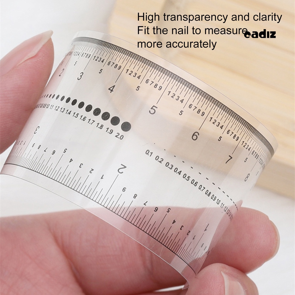 Set 10 Thước Đo Hai Cân Bằng Nhựa Mềm Dẻo Trong Suốt Linh Hoạt Dùng Cho Làm Móng Nghệ Thuật
