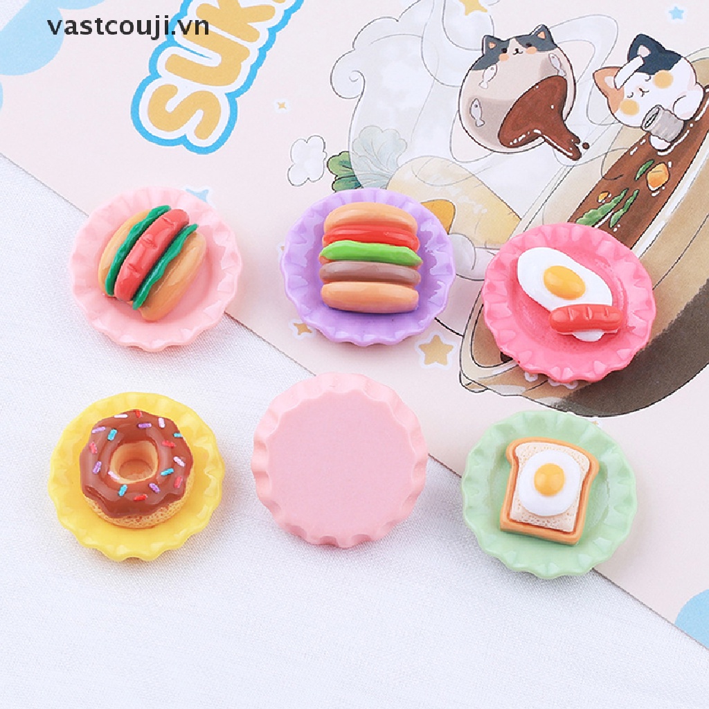 Bộ 2 Mô Hình Bữa Sáng Bánh Mì Trứng Trang Trí Nhà Búp Bê