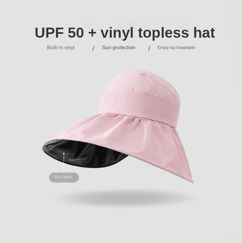 Nón Vành Chống Tia UV Hở Chóp Hai Lớp Thời Trang Mùa Hè Cho Nữ