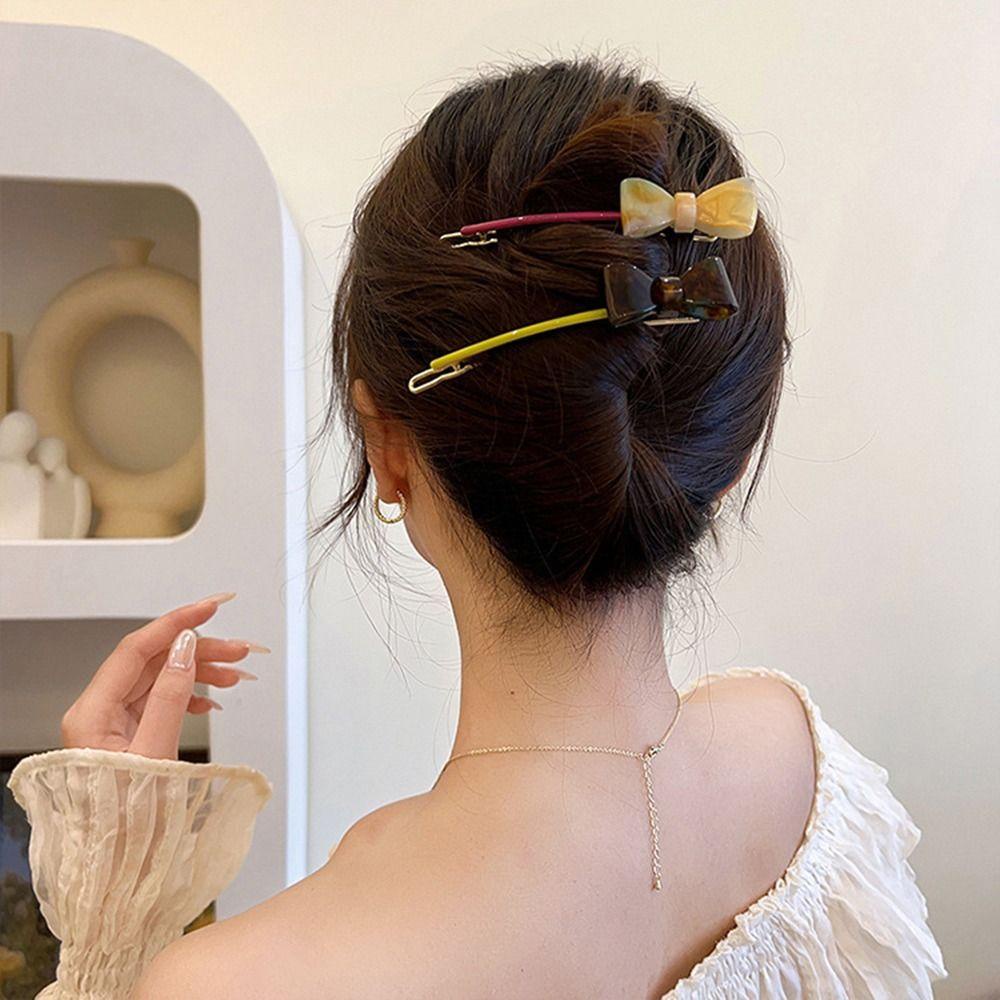 Kẹp Tóc Hình Nơ VANES1 Thiết Kế Đơn Giản Ngọt Ngào Cho Nữ