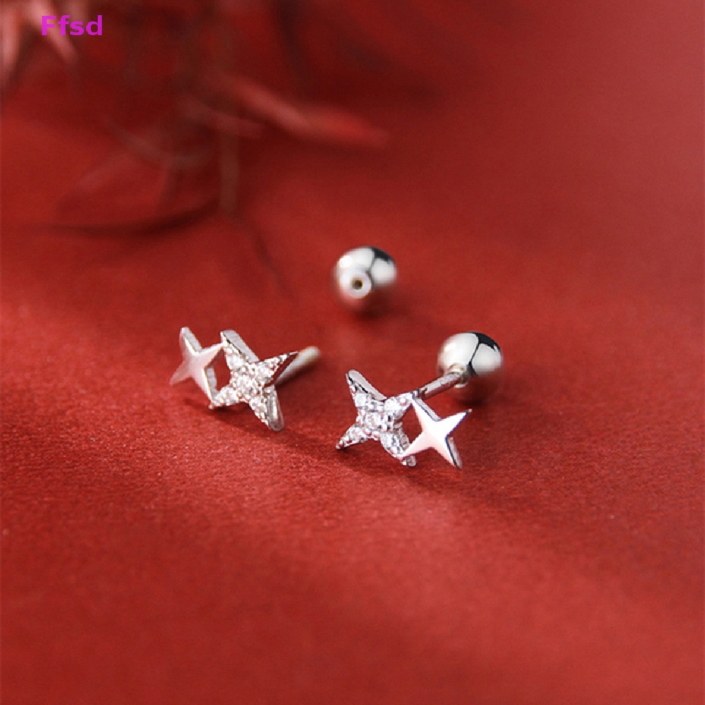 1 Đôi Khuyên Tai Đính Đá Zircon Hình Ngôi Sao Thời Trang Cho Nữ