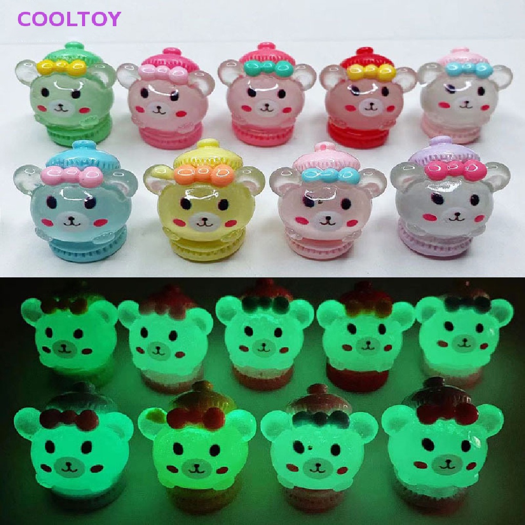 Cooltoy 1 Tượng Thỏ / Gấu Hoạt Hình Phát Quang Trang Trí Phong Cảnh DIY