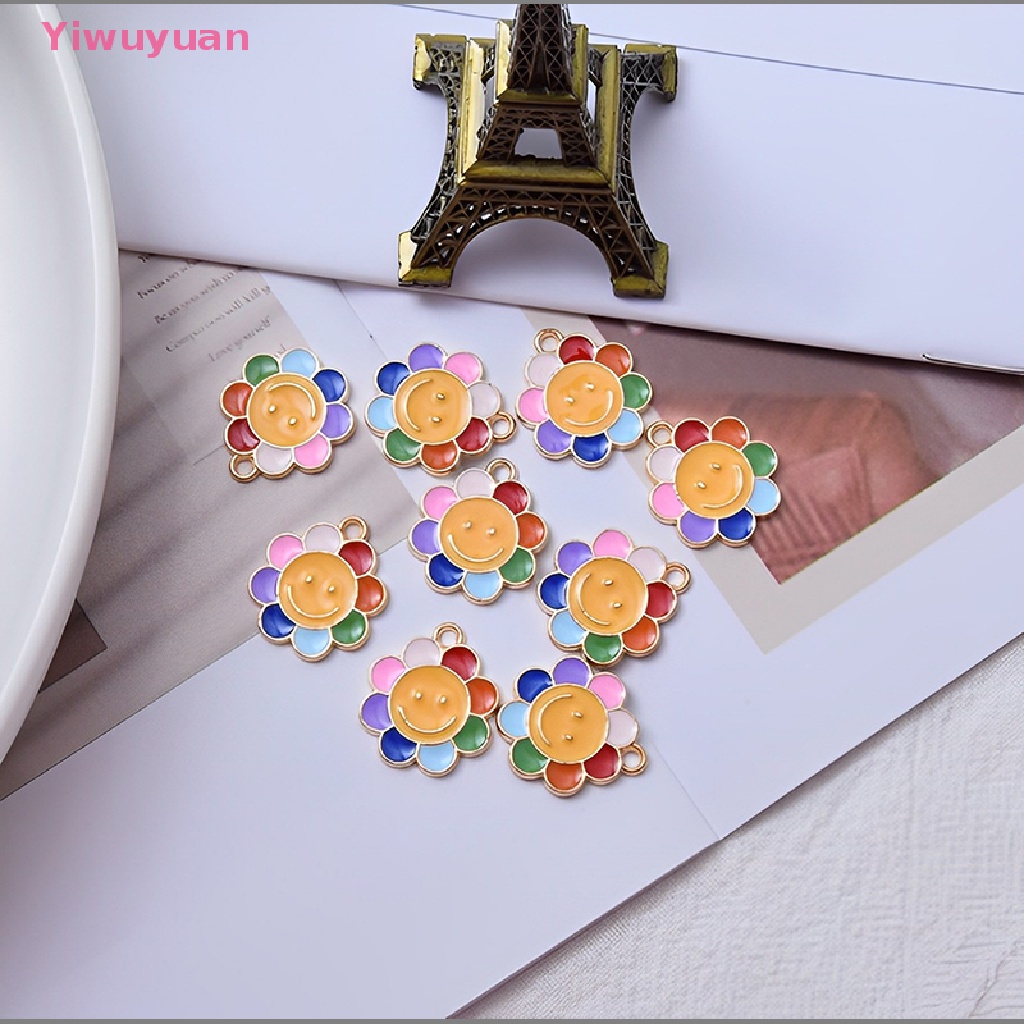 Bộ 10 Bông Hoa Mặt Trời Tráng Men Phụ Kiện Làm Trang Sức Diy Mới