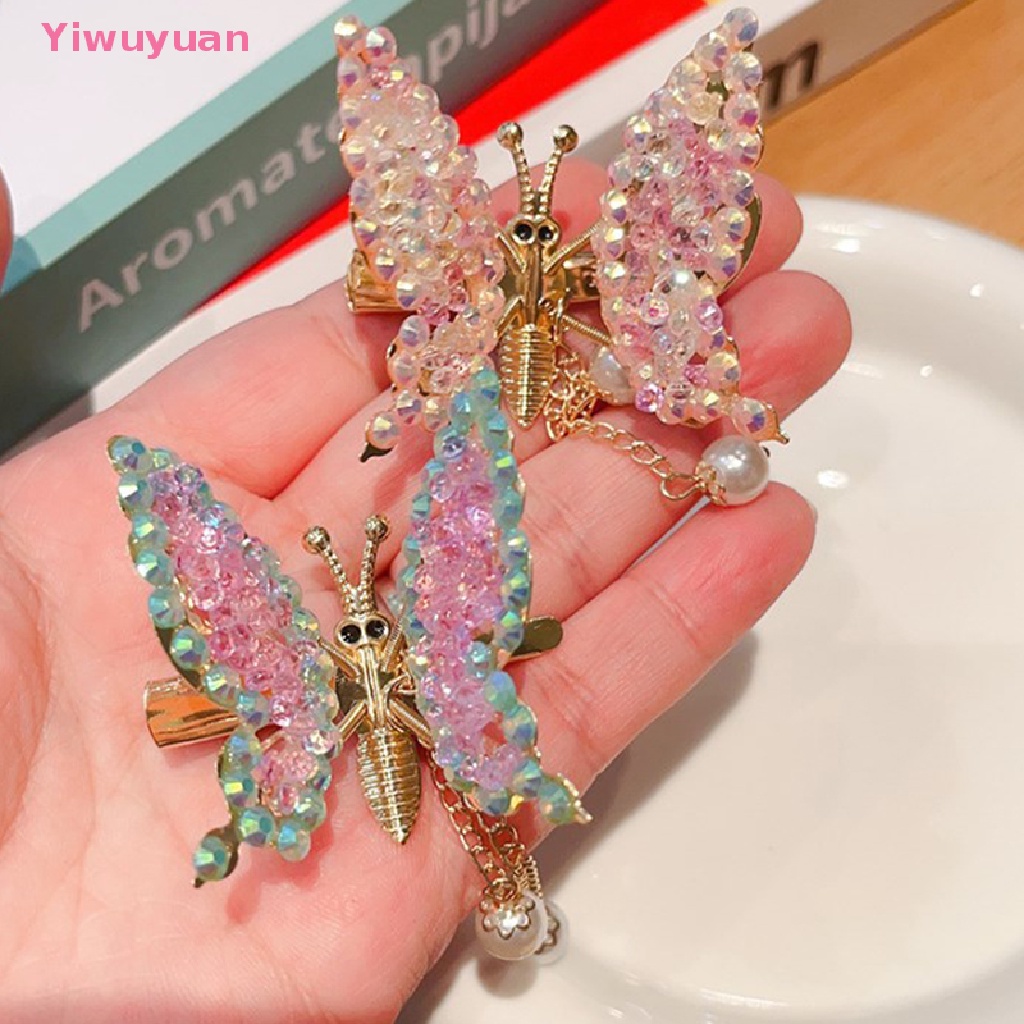 (MớI) Kẹp TóC HìNh Bươm BướM ĐíNh Đá Xinh XắN