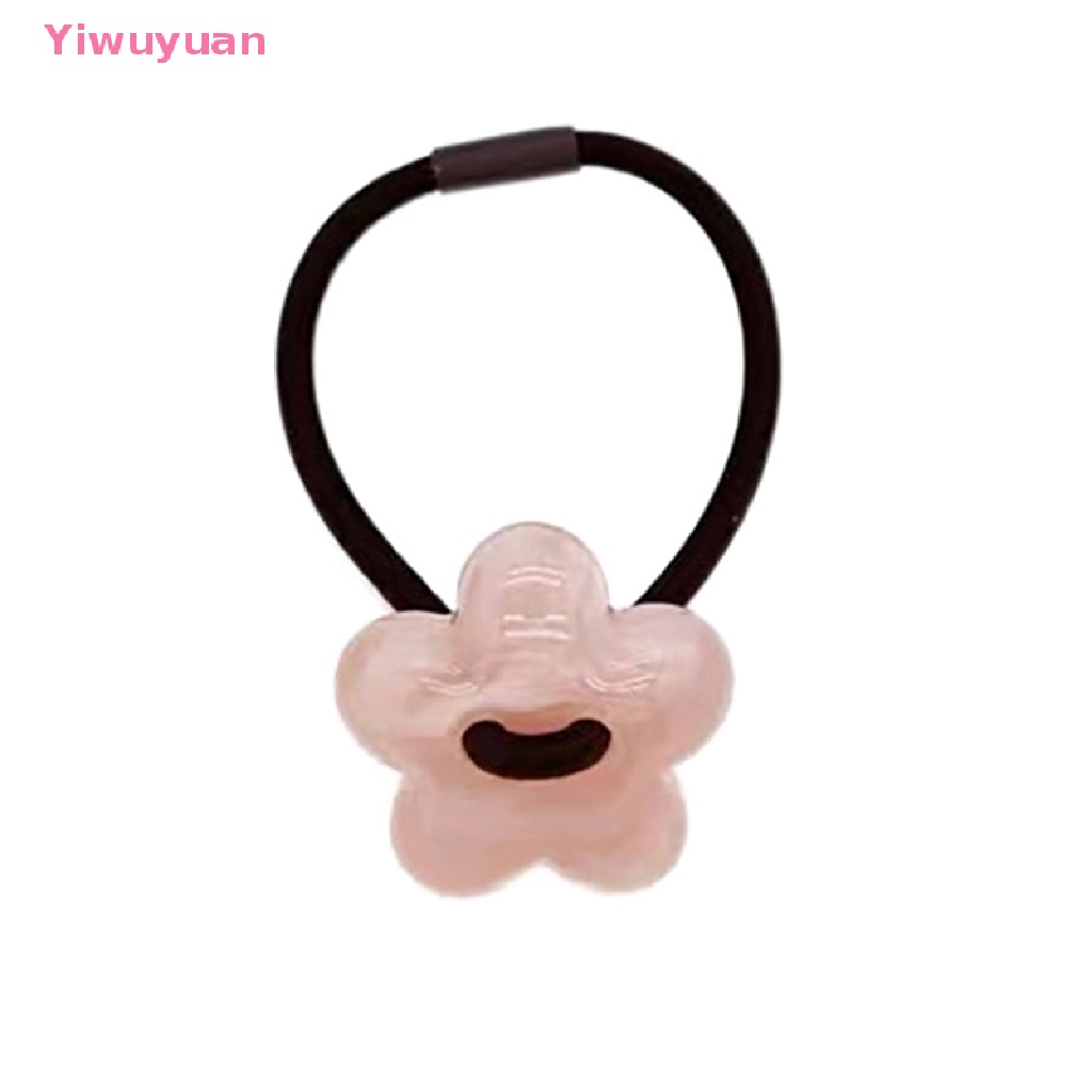 Dây Buộc Tóc Cao Su Co Giãn Đính Hoa Phong Cách Hàn Quốc Cho Nữ