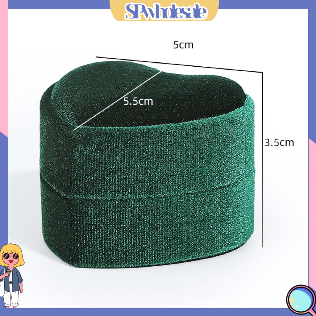 &lt;SPwholesale&gt; Hộp Đựng Trang Sức Bằng Vải Satin Màu Trơn Hình Trái Tim