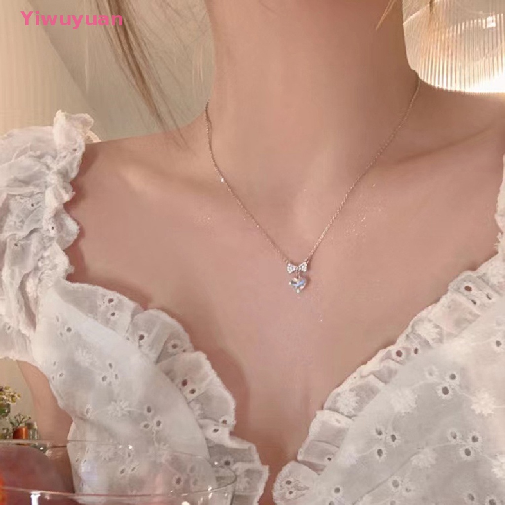 Vòng cổ Mặt Trái Tim Đính Đá Zircon Lấp Lánh Thời Trang Mới