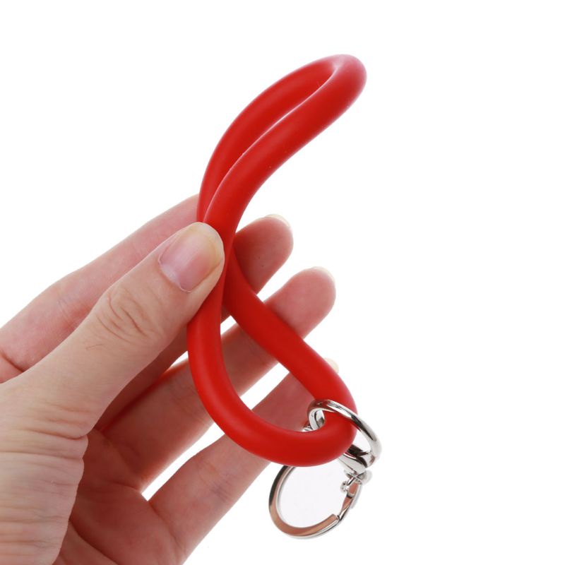 Vòng Đeo Tay Thể Thao Bằng Silicone Kèm Móc Khóa Đơn Giản