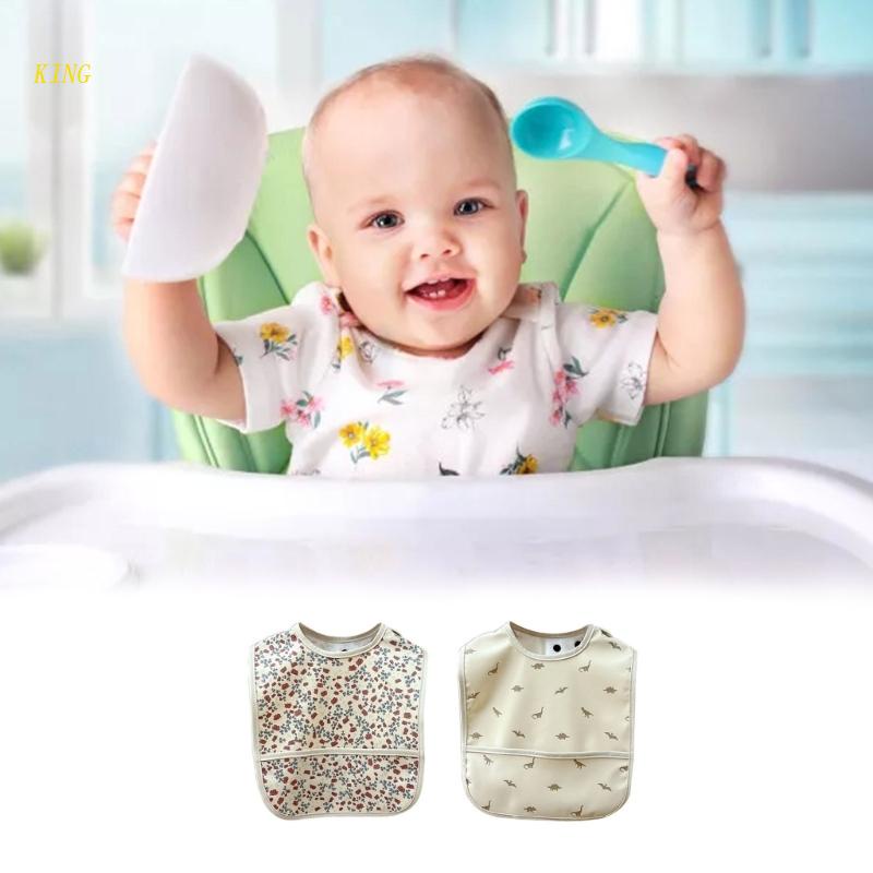 Yếm Ăn Bằng Da PU Không Tay Họa Tiết Hoạt Hình Xinh Xắn Cho Trẻ Em