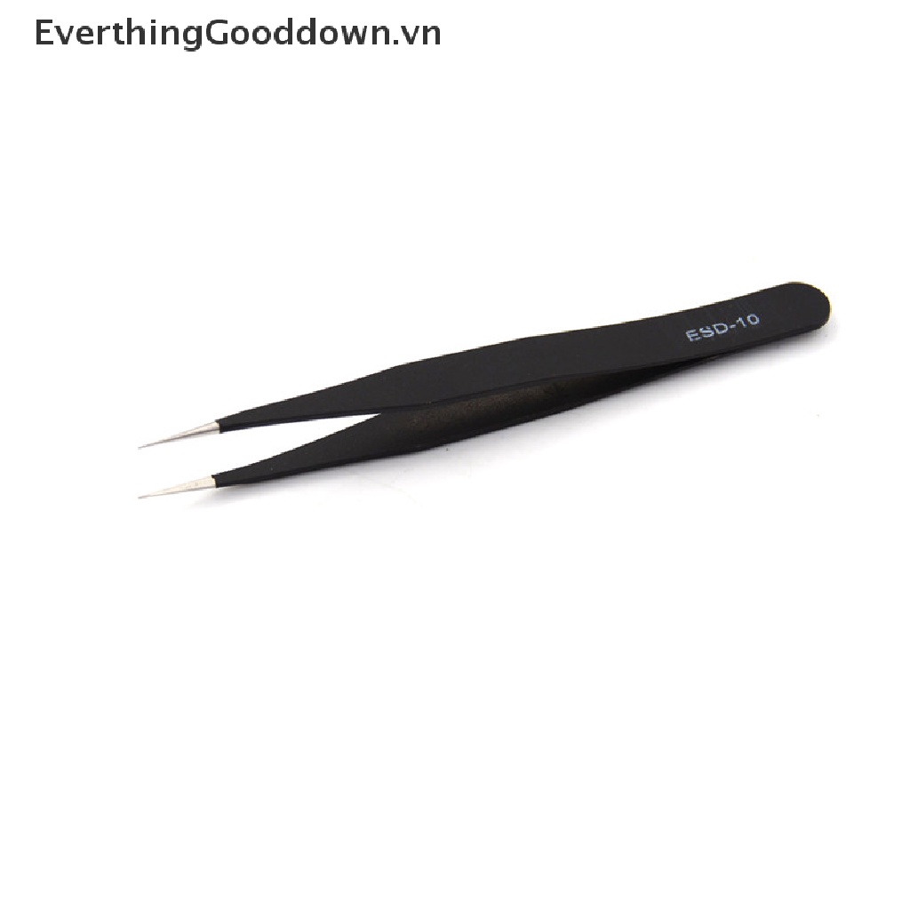Everthinggooddown set 2 Nhíp Cong Thẳng Màu Đen Chống Tĩnh Điện Thời Trang vn