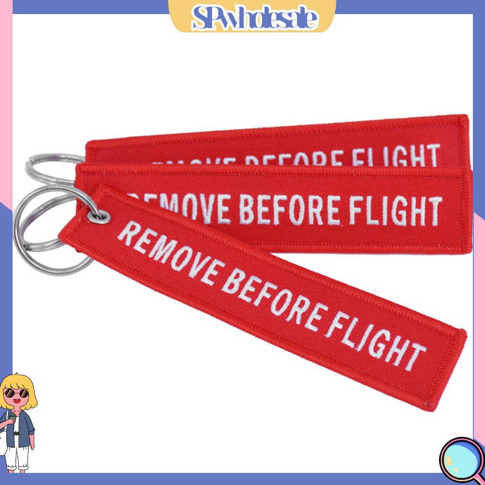 <SPwholesale> Móc Khóa Thêu Chữ Remove Before Flight Thời Trang
