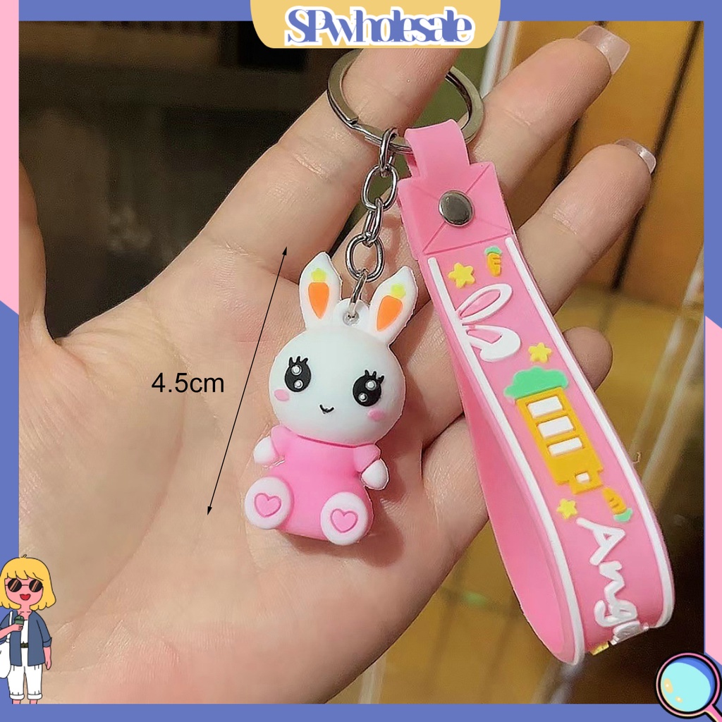 <SPwholesale> Móc Khóa Búp Bê Thỏ Hoạt Hình Ba Chiều Màu Sắc Sống Động Trang Trí Ba Chiều