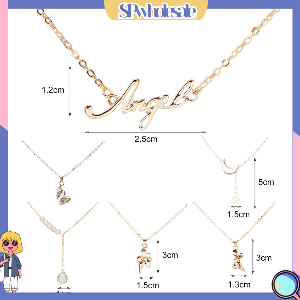 &lt;SPwholesale&gt; Vòng cổ Mặt Trăng Lưỡi Liềm Đính Ngọc Trai Nhân Tạo Thời Trang