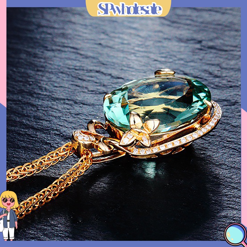 <SPwholesale> Vòng cổ Mặt Hình Oval Đính Đá Zircon Hình Bướm Sang Trọng Cho Cô Dâu