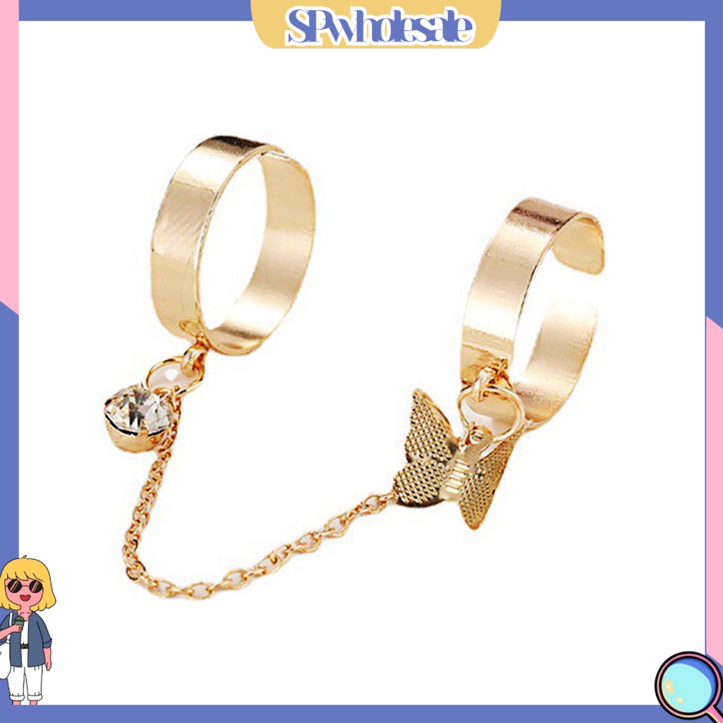 <SPwholesale> Bộ Nhẫn Đeo Đốt Ngón Tay Bằng Hợp Kim Đính Đá Sang Trọng