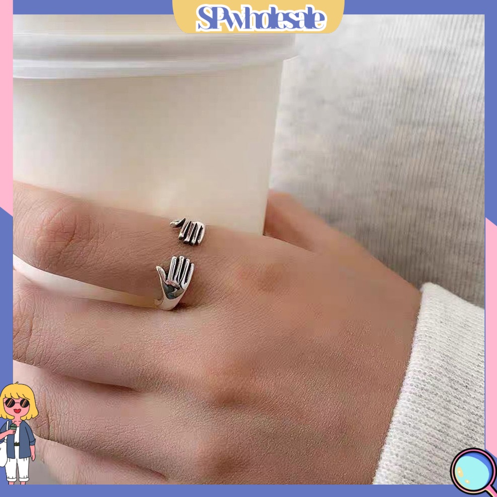 <SPwholesale> Nhẫn Hình Học Mạ Điện Mịn Màng Điều Chỉnh Được Trang Sức Quyến Rũ Cá Tính Retro Dành Cho Nữ
