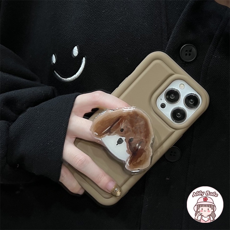 Ốp Điện Thoại TPU Mềm Chống Mồ Hôi In Hình Cún Có Giá Đỡ Cho Iphone 14 Pro Max 11 12 11 Pro Max X XS