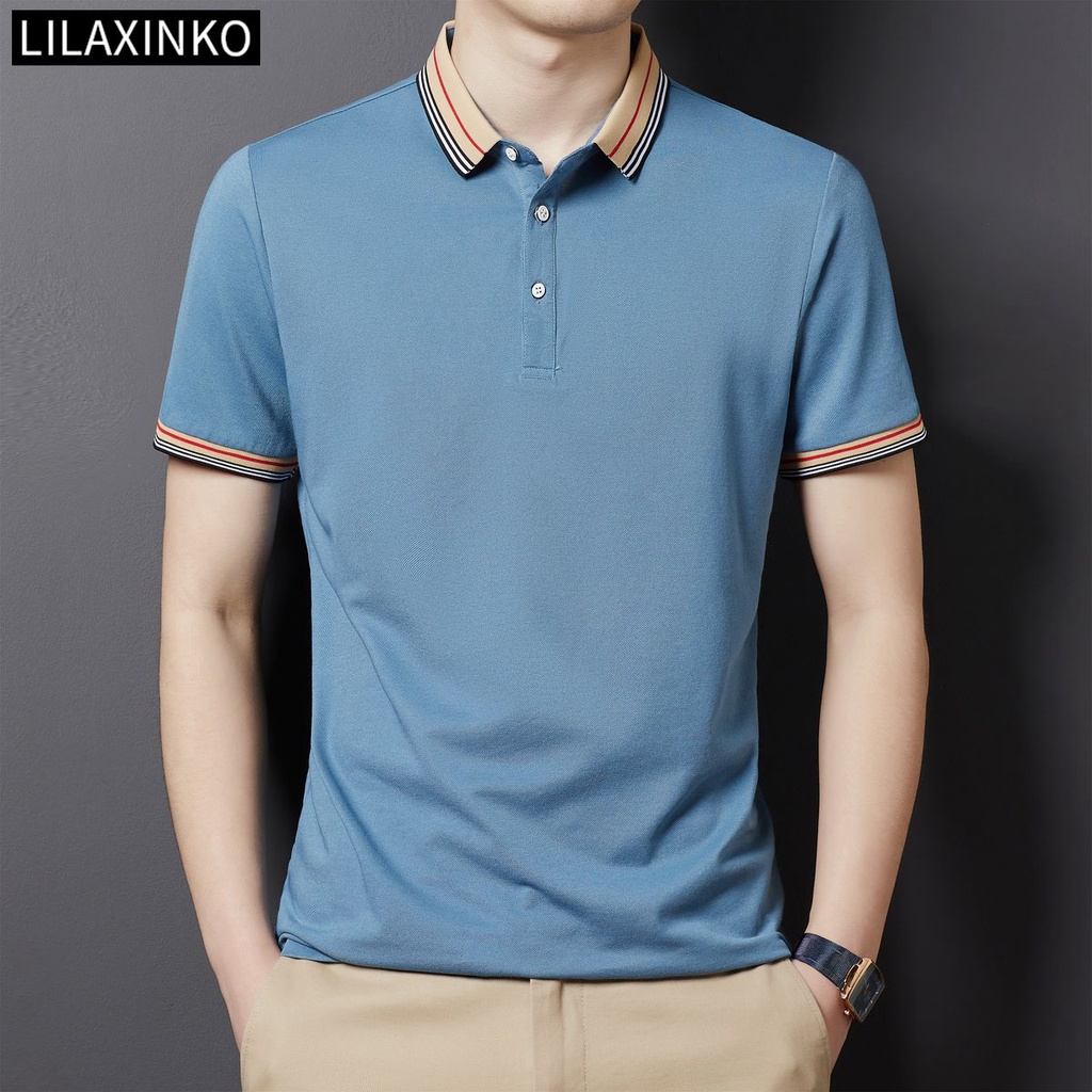 Áo Thun Polo Cotton Tay Ngắn 7 Màu Trơn Đơn Giản Thời Trang Cho Nam