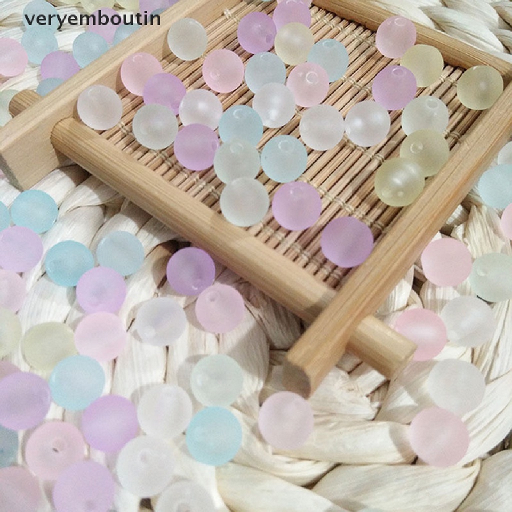 Set 100 Hạt Xỏ Lỗ Tròn 6mm Nhiều Màu Sắc Dùng Để Làm Đồ Trang Sức Thủ Công