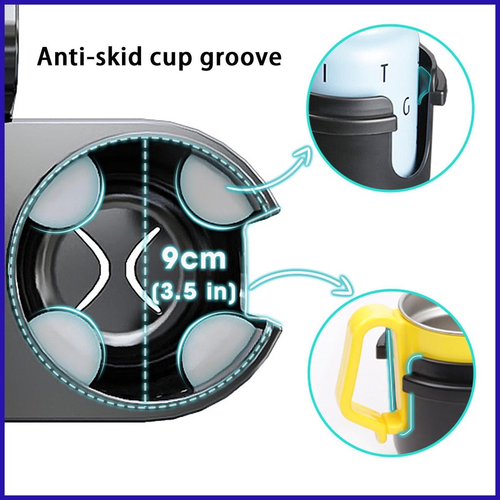 Khay Đựng Thức Ăn / Đồ Uống 3 Trong 1 4 Ngăn Bằng Silicone Dẻo Tiện Dụng Cho Xe Hơi