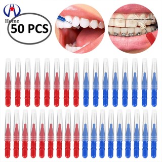 Miuline 50pcs tăm xỉa răng nhựa làm sạch kẽ răng-bàn chải kẽ răng mềm mại chăm sóc răng miệng