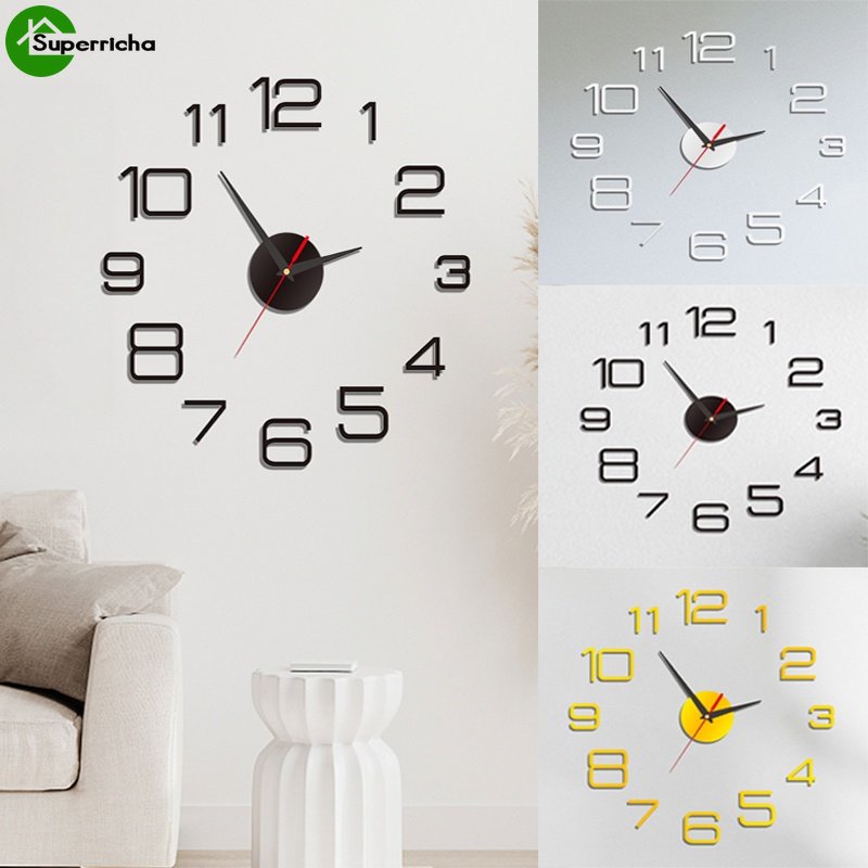 Đồng Hồ Dán Tường Acrylic 3D DIY Thời Trang Hiện Đại Không Gây Tiếng Ồn Trang Trí Nhà Cửa