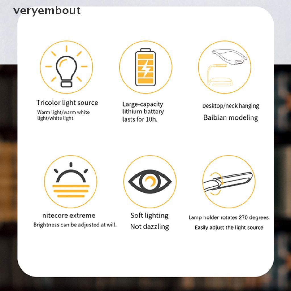 1 Đèn LED Đọc Sách Có Thể Điều Chỉnh Độ Sáng Tiện Dụng