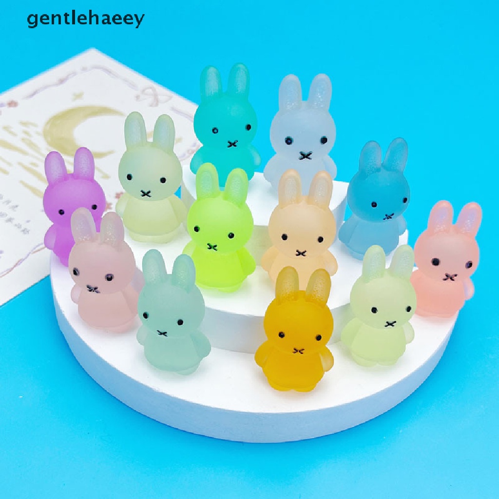 Gent Set 5 Tượng Thỏ Dạ Quang Phát Sáng Trong Bóng Tối Trang Trí Thủ Công EN