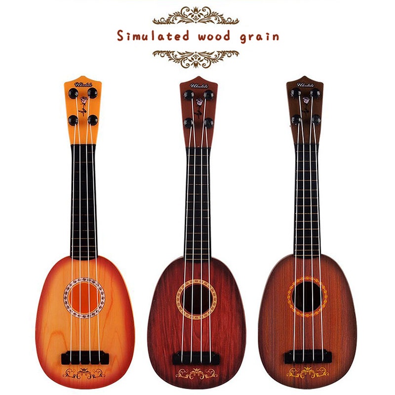 Đàn Ukulele Mini Bằng Gỗ Kèm Hộp Màu Sắc Xinh Xắn Dành Cho Bé