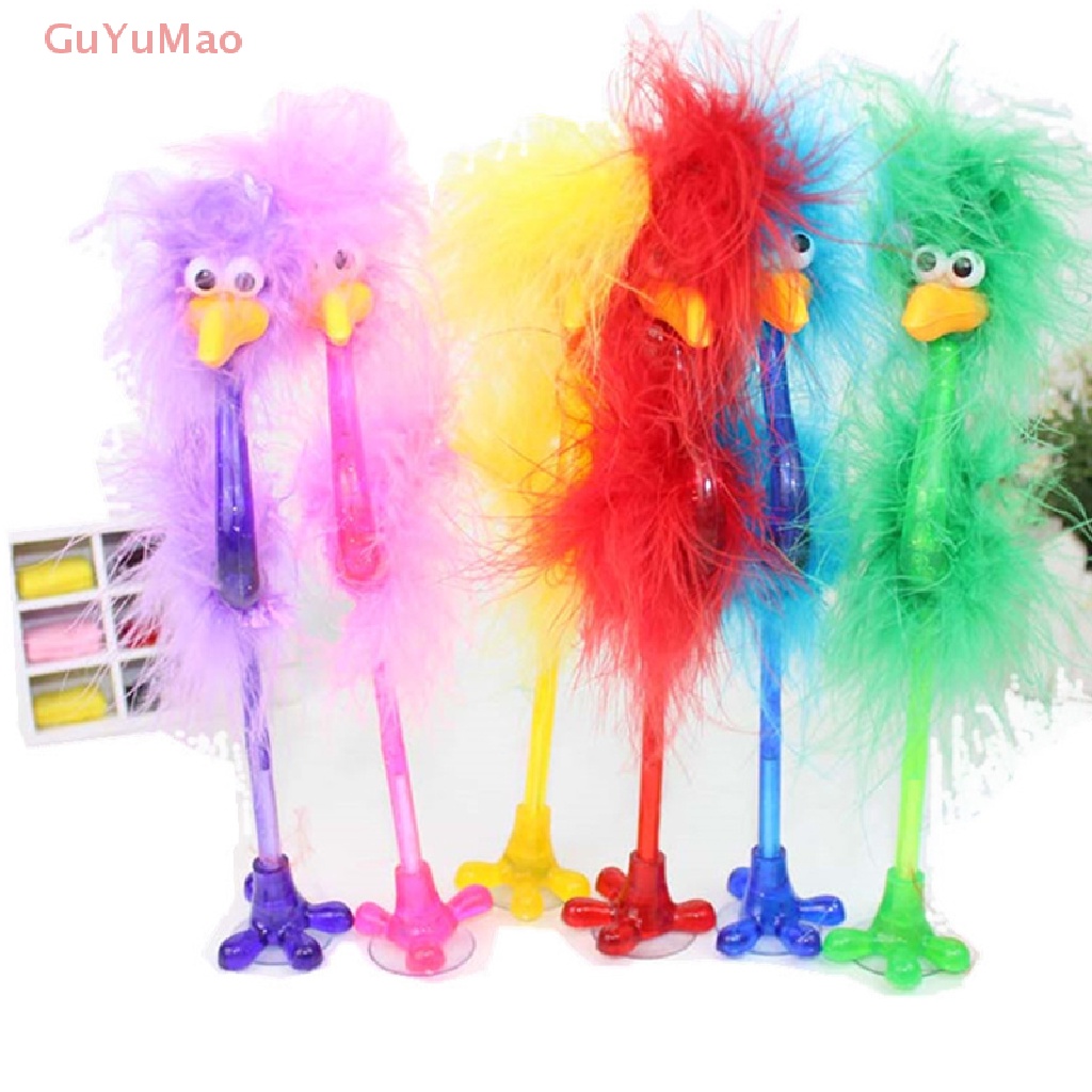 Bút Bi Ngòi 0.7mm Họa Tiết Đà Điểu Hoạt Hình Màu Xanh Dương Sáng Tạo Cho Học Sinh / Văn Phòng PRTA