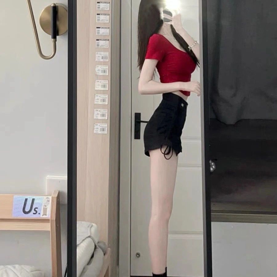 Bộ Áo Thun + Quần Short Phong Cách Thời Trang Hong Kong Chất Lượng Cao Phong Cách Đường Phố Cho Nữ