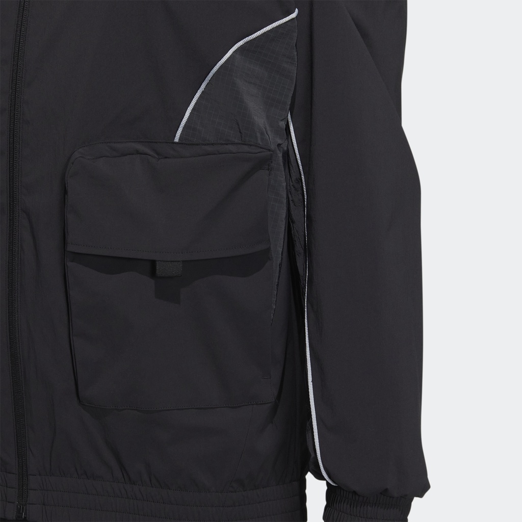 Adidas Phong cách sống Áo Khoác Dệt Thoi Có Túi Stadium Nam Đen HM5144