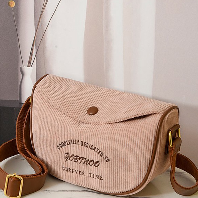 Túi Đeo Chéo Vai Họa Tiết Thêu Đơn Giản Phong Cách Hàn Quốc Cho Nữ