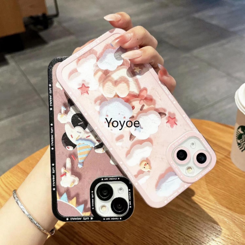 Ốp Điện Thoại Silicone Mềm Trong Suốt Chống Sốc In Hình Gấu Trúc Cho iPhone 14 13 12 11 Pro Max Plus 7 8 Plus SE