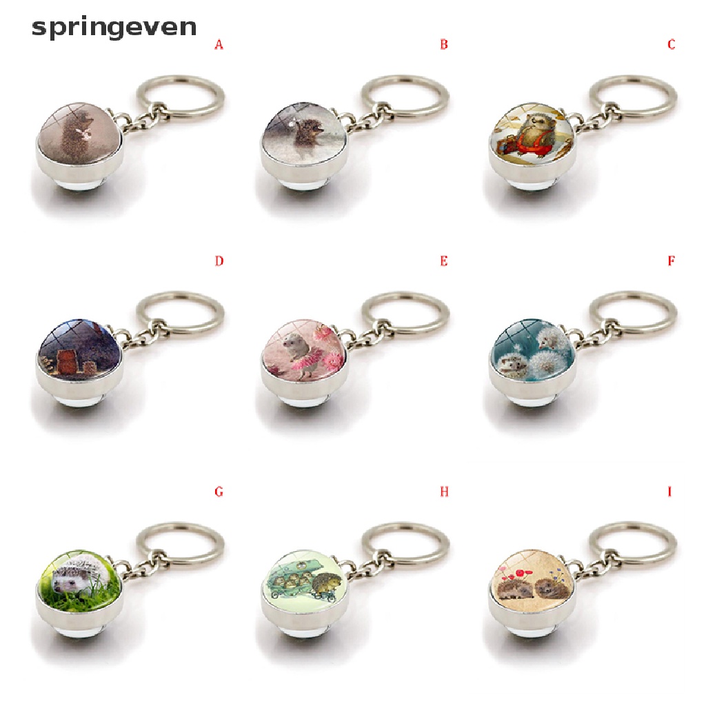 Móc Khóa Hình Nhím Dễ Thương Bằng Kim Loại Thủy Tinh Cabochon Time Jewel