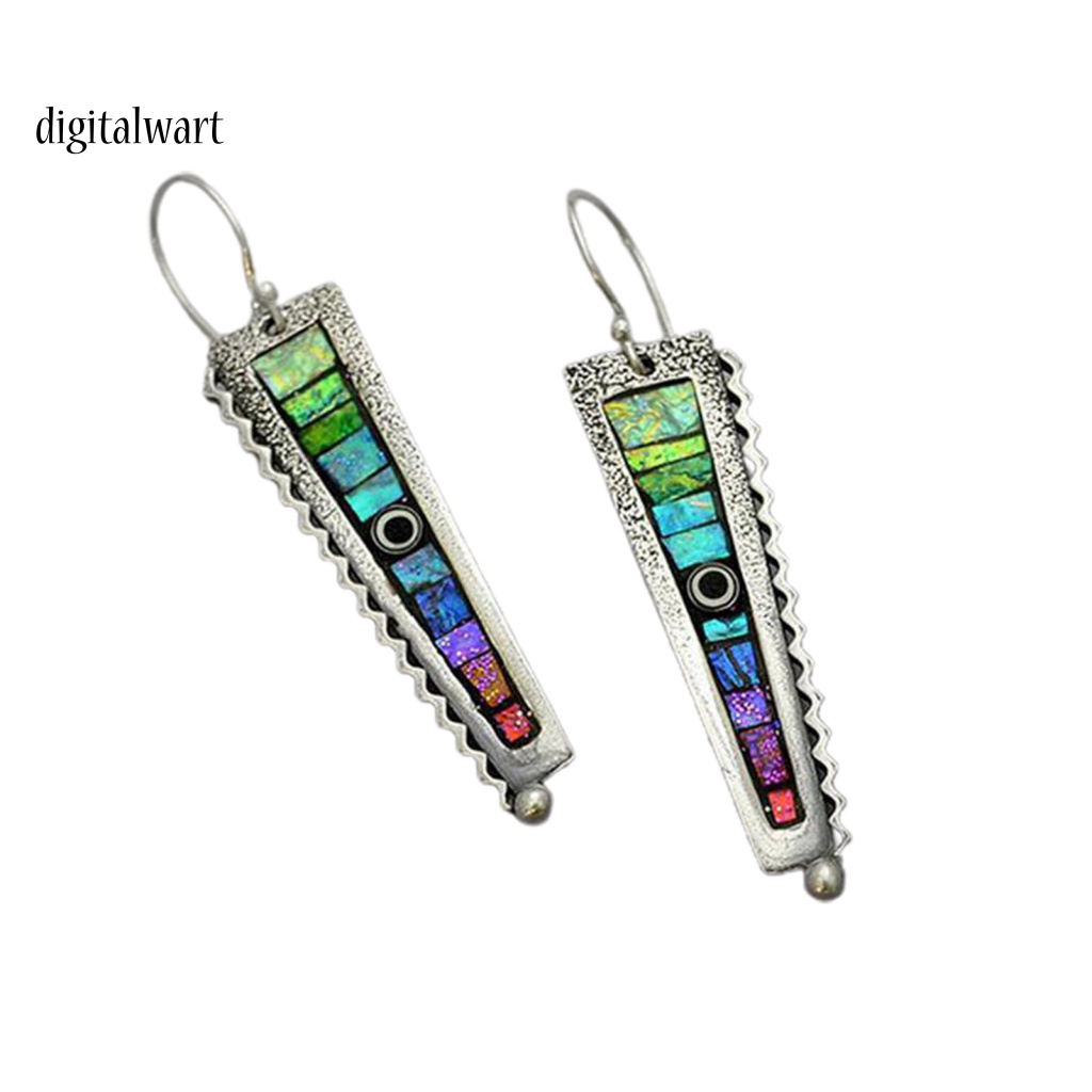 Kỹ Thuật Số| Bông Tai Hình Zigzag Màu Cầu Vồng Phong Cách Dành Cho Nữ